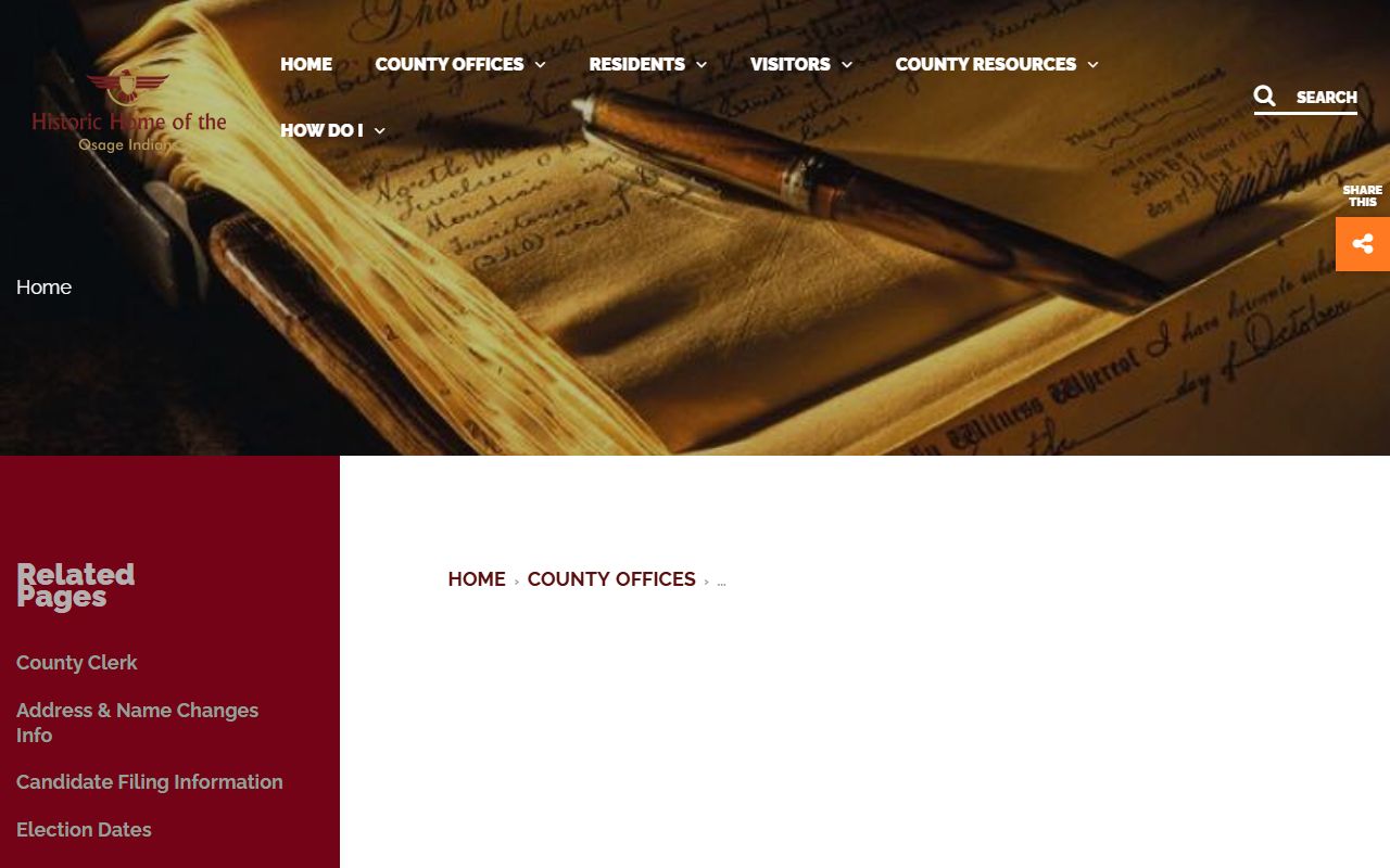Osage County clerk records and county administrative office