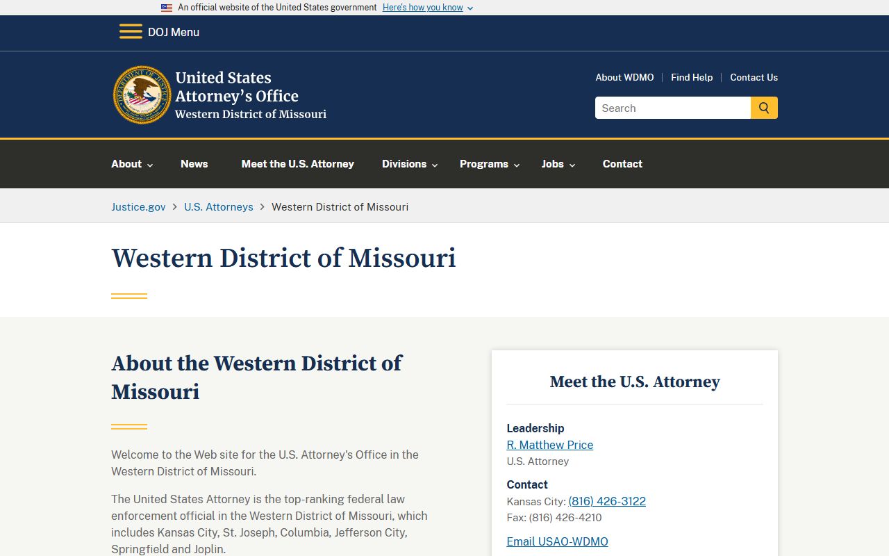 Osage County criminal court records U.S. Attorney Western District of Missouri