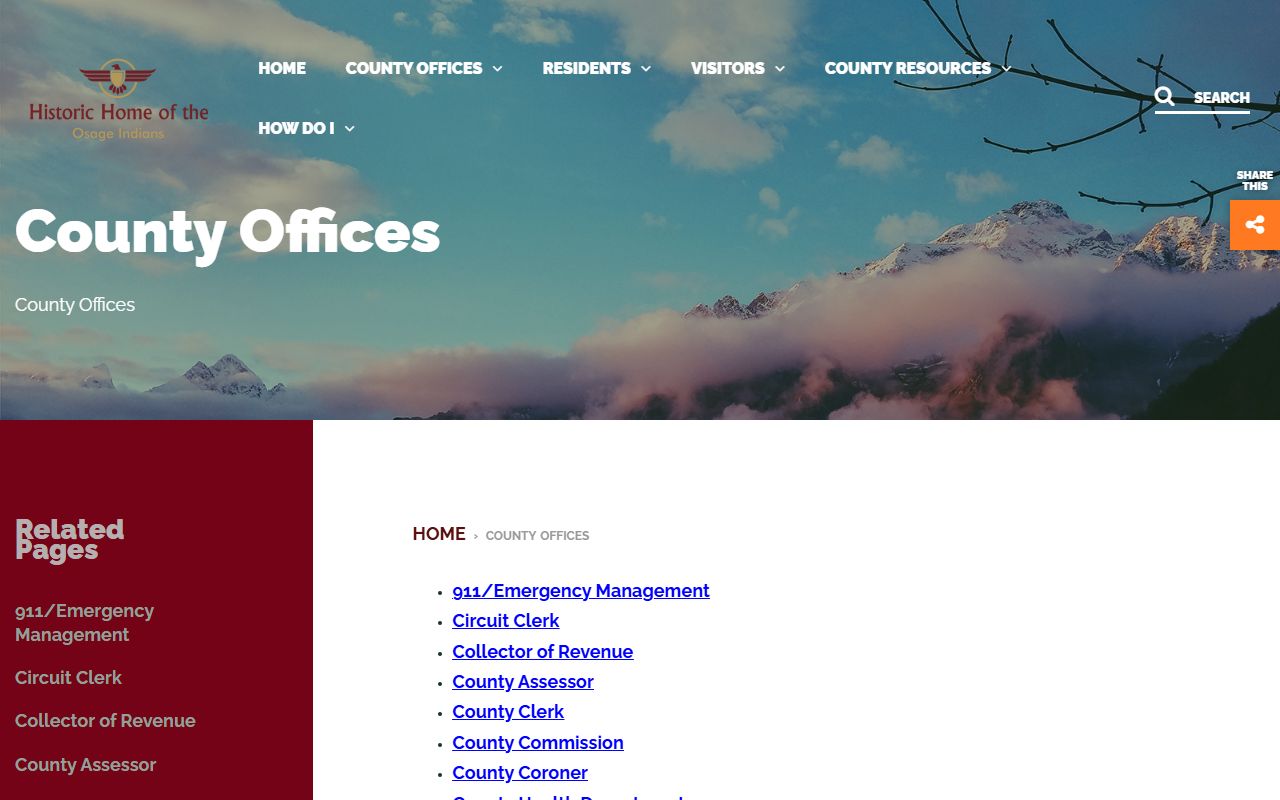 Osage County court records county offices directory