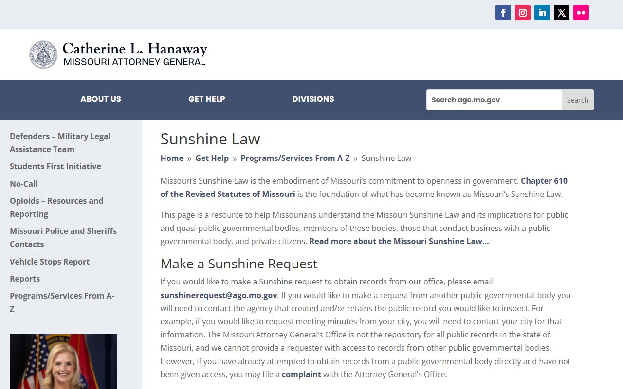 Osage County court records Missouri Sunshine Law guidance